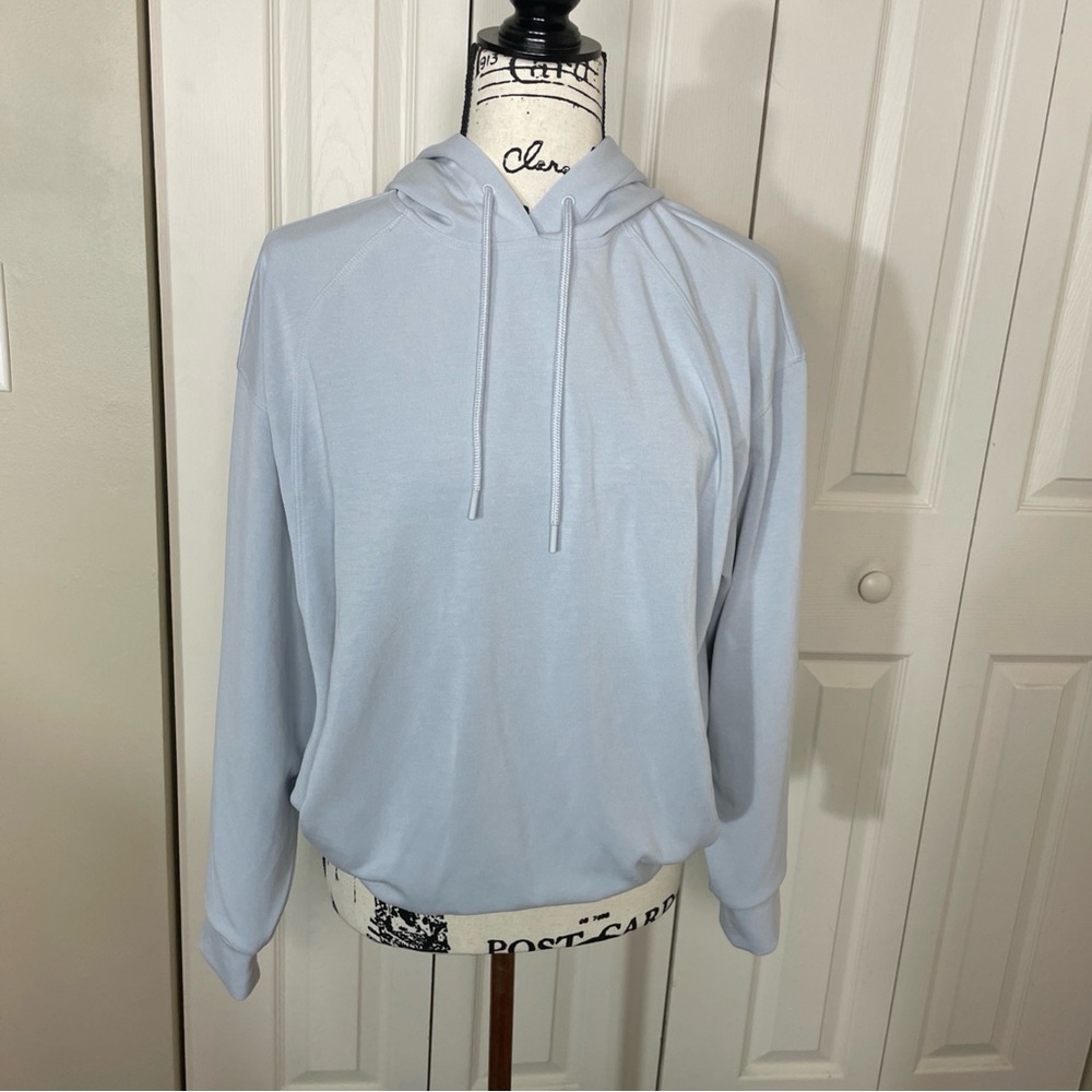 ATHLETA Seasoft Bubble Hem Hoodie Women's Size S Logo Gym Yoga Minimalist